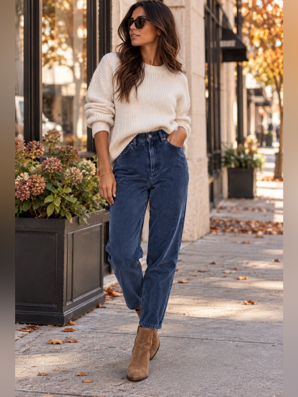 BDG Urban Outfitters Blue Corduroy Pants 29 High Rise Mom Straight Leg